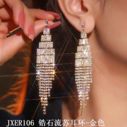  occidental style temperament tassel Rhinestone zircon long earrings earring w..