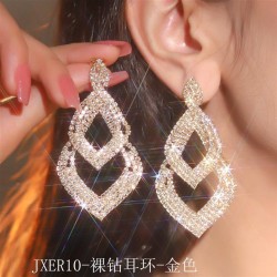 occidental style exaggerating fully-jewelled diamond geometry big earrings wom..