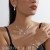  claw chain necklace zircon earrings bracelet set three clavicle chain
