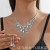  occidental style exaggerating crystal necklace earrings two set fashion color necklace earrings