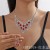  occidental style exaggerating crystal necklace earrings two set fashion color necklace earrings