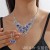  occidental style exaggerating crystal necklace earrings two set fashion color necklace earrings