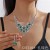  occidental style exaggerating crystal necklace earrings two set fashion color necklace earrings