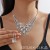  occidental style exaggerating crystal necklace earrings two set fashion color necklace earrings