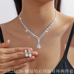  claw chain diamond Rhinestone zircon earrings drop necklace set  brief clavi..