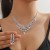   claw chain necklace earrings fully-jewelled Rhinestone set clavicle chain woman