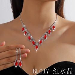 occidental style  fully-jewelled crystal necklace earrings set  color more co..