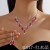  occidental style  fully-jewelled crystal necklace earrings set  color more color two