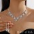  occidental style  fully-jewelled crystal necklace earrings set  color more color two