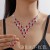  occidental style crystal necklace earrings two set fashion high-end color necklace earrings