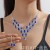  occidental style crystal necklace earrings two set fashion high-end color necklace earrings