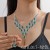  occidental style crystal necklace earrings two set fashion high-end color necklace earrings