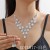  occidental style crystal necklace earrings two set fashion high-end color necklace earrings