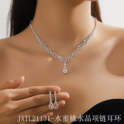  claw chain necklace earrings set drop chain clavicle chain
