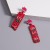  occidental style fashion wind Alloy embed beads long style Word christmas woman Autumn and Winter Earring gift