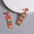  occidental style fashion wind Alloy embed beads long style Word christmas woman Autumn and Winter Earring gift
