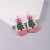 christmas handmade beads Earring Pearl colorful diamond bow christmas tree head earrings