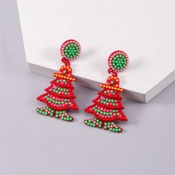 occidental style creative fashion Alloy beads christmas tree earrings Earring