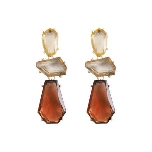 occidental style wind same style high exaggerating geometry loveU earring temperament all-Purpose fashion retro Ea
