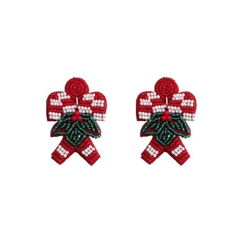 occidental style Cloth beads christmas color sheep leaves Earring fashion Autumn and Winter earrings