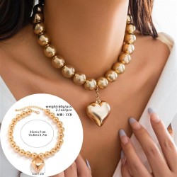 occidental style personality fashion wind multilayer beads Peach heart tempera..