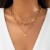 occidental style  Metal snake chain Peach heart necklace  personality cross pendant multilayer