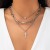 occidental style  Metal snake chain Peach heart necklace  personality cross pendant multilayer