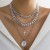 occidental style  Metal snake chain Peach heart necklace  personality cross pendant multilayer