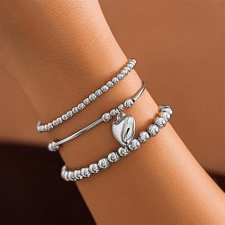 occidental style  samll love pendant Metal wind bracelet  beads woman