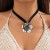 occidental style ethnic style retro flowers necklace woman samll all-Purpose velvet flowers Colla