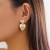 occidental style  fashion Metal Peach heart love ear stud  retro all-Purpose Stripe Earring