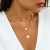 occidental style  black wind Metal sequin chain woman  brief imitate Pearl geometry necklace