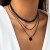 occidental style  black wind Metal sequin chain woman  brief imitate Pearl geometry necklace