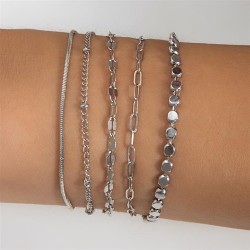 occidental style  brief Metal chain  fashion lady gold bracelet set