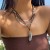 occidental style  retro new medium turquoise beads  Metal feather necklace
