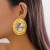 occidental style  exaggerating Metal wind Oval surface earrings  fashion retro color geometry big 