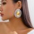 occidental style  exaggerating Metal wind Oval surface earrings  fashion retro color geometry big 