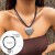occidental style  exaggerating Metal big love necklace  twining velvet Peach heart