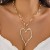 occidental style  exaggerating Metal big love necklace  twining velvet Peach heart