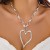 occidental style  exaggerating Metal big love necklace  twining velvet Peach heart