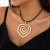 occidental style  exaggerating Metal big love necklace  twining velvet Peach heart