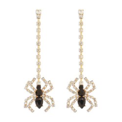 E insect Rhinestone spider earrings  creative samll personality ear stud