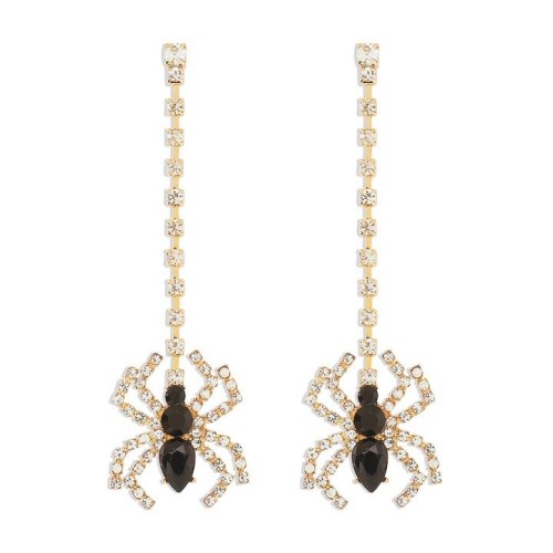 E insect Rhinestone spider earrings  creative samll personality ear stud