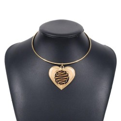 occidental style hollow love samll pendant necklace  exaggerating Metal wind b..