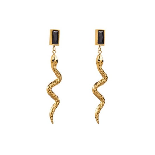 E occidental style fashionI windk snake earrings  stainless steel exaggerating Metal personality animal earrin