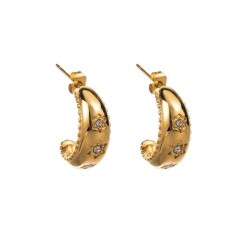 E wind personality retro earrings  stainless steel diamond temperament geometr..