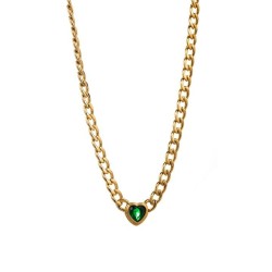 occidental style samll heart-shaped necklace  stainless steel color retention ..