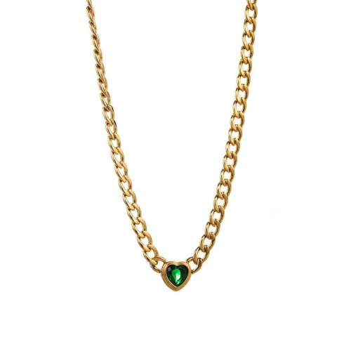 occidental style samll heart-shaped necklace  stainless steel color retention personality brief chain chain
