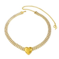 occidental style exaggerating brief diamond three-dimensional love chain  fash..