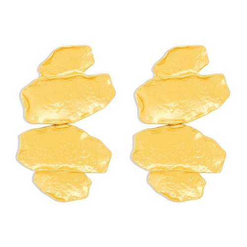 E occidental style brief geometry pattern earrings  medium wind brief Irregular Metal ear stud woman